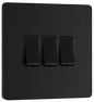 BG Evolve Matt Black Triple, 2 way switch - PCDMB43B-01