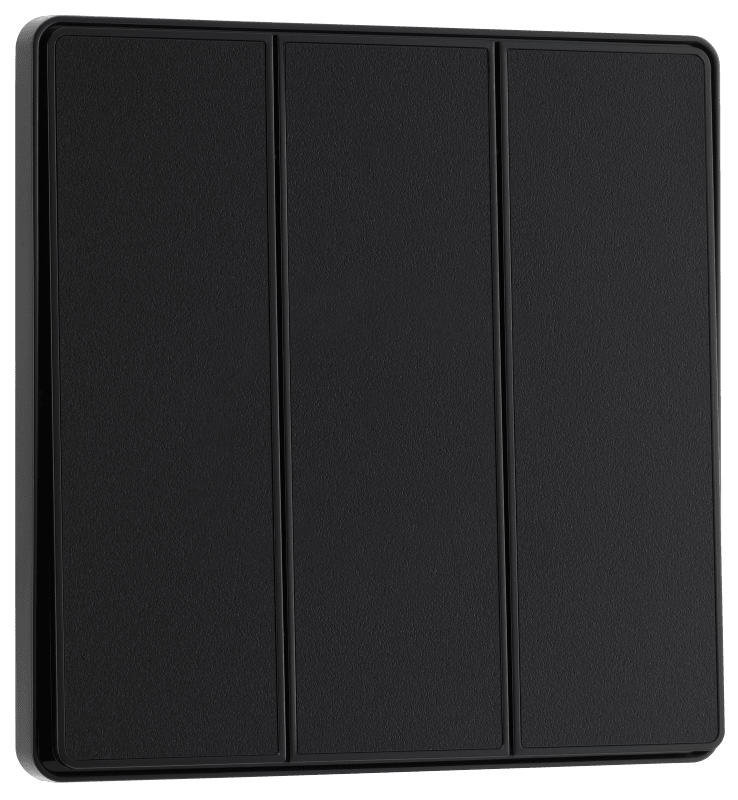 BG Evolve Matt Black Triple, 2 way switch, edge rocker - PCDMB43EB-01