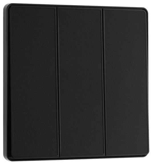 BG Evolve Matt Black Triple, 2 way switch, edge rocker - PCDMB43EB-01