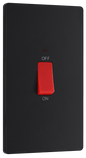 BG Evolve Matt Black 45A, double pole, large plate, with indicator - PCDMB72B-01
