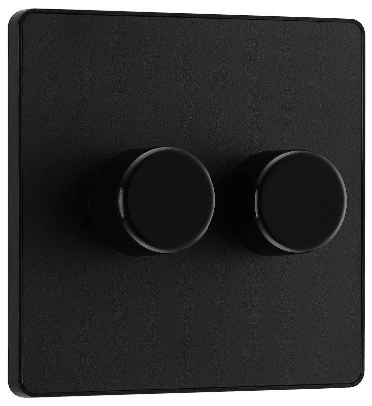 BG Evolve Matt Black Double, 2 way push 200W - PCDMB82B-01