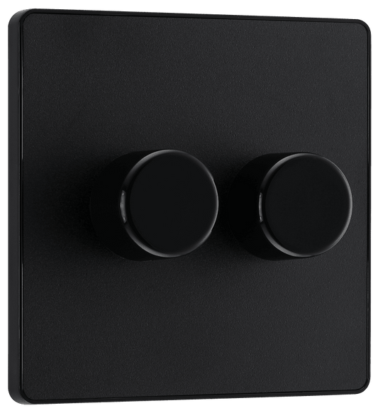 BG Evolve Matt Black Double, 2 way push 200W - PCDMB82B-01