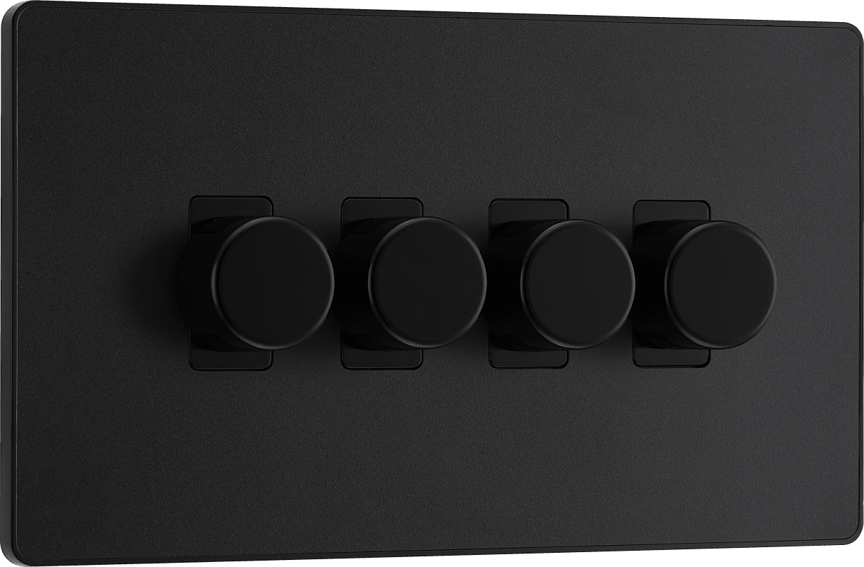 BG Evolve Matt Black Quadruple, 2 way push 200W - PCDMB84B-01