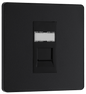 BG Evolve Matt Black Single, RJ45 telephone socket - PCDMBRJ451B-01