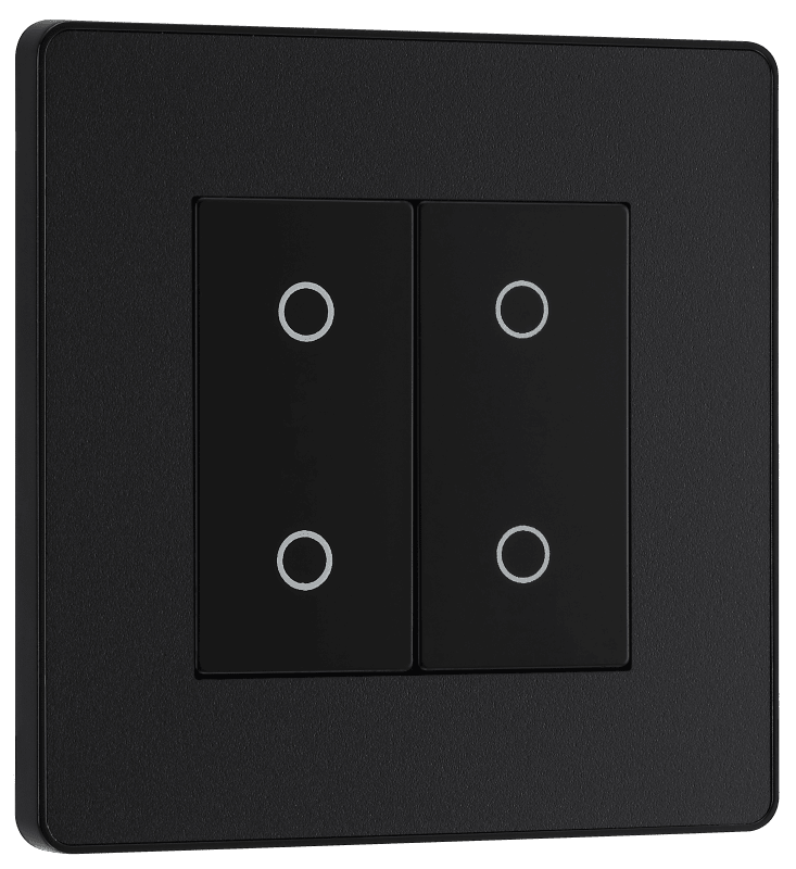 BG Evolve Matt Black Double, 2 way touch, 200W, secondary - PCDMBTDS2B-01