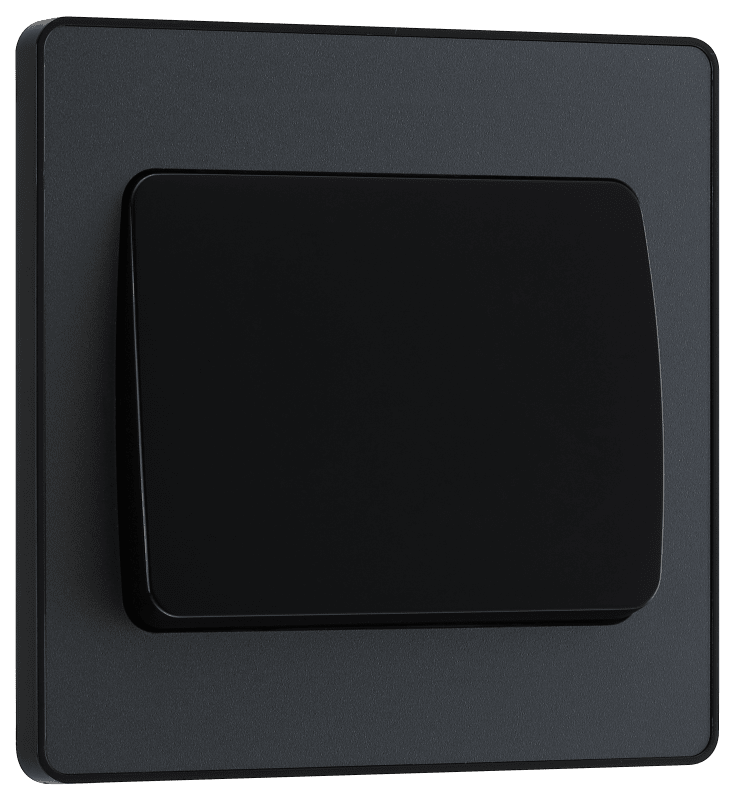 BG Evolve Matt Grey Single, 2 way switch, wide rocker - PCDMG12WB-01