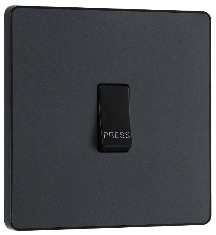 BG Evolve Matt Grey Single, bell push switch - PCDMG14B-01