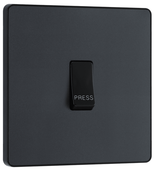 BG Evolve Matt Grey Single, bell push switch - PCDMG14B-01