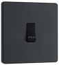 BG Evolve Matt Grey Single, bell push switch - PCDMG14B-01