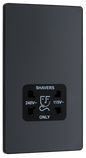 BG Evolve Matt Grey 115/240V dual voltage shaver socket - PCDMG20B-01
