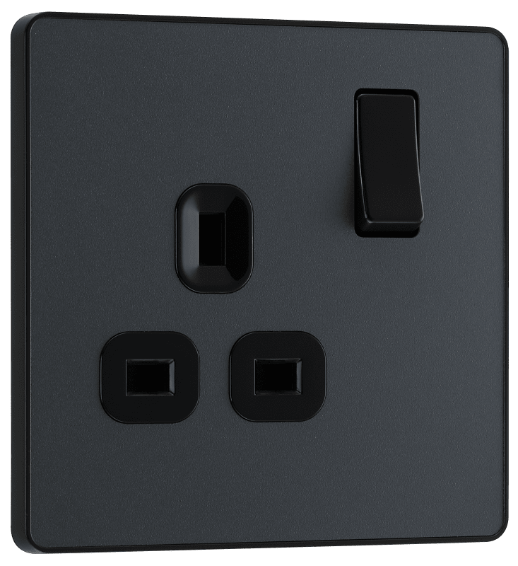 BG Evolve Matt Grey Single, switched, single pole - PCDMG21B-01