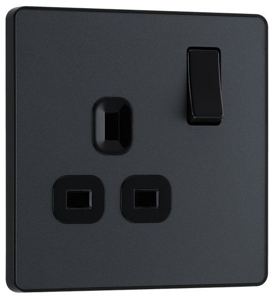 BG Evolve Matt Grey Single, switched, single pole - PCDMG21B-01