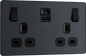 BG Evolve Matt Grey Double switched single pole, with USB A + C (22W) - PCDMG22UAC22B-01