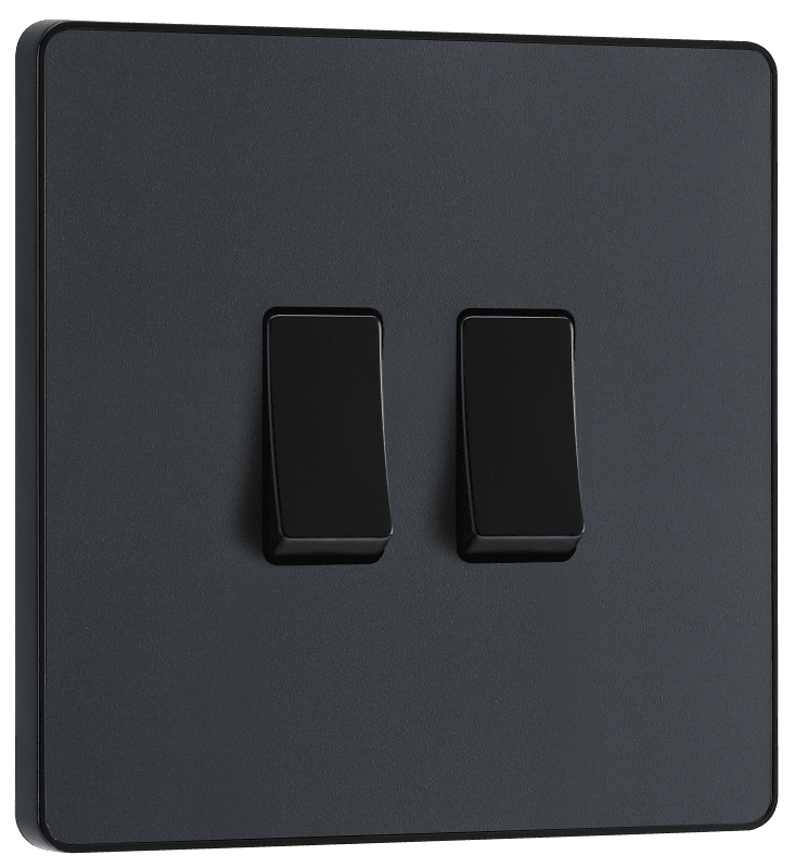 BG Evolve Matt Grey Double, 2 way switch - PCDMG42B-01