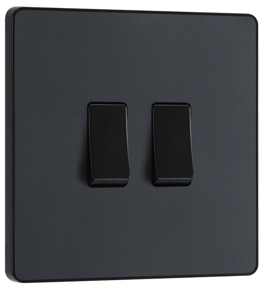 BG Evolve Matt Grey Double, 2 way switch - PCDMG42B-01