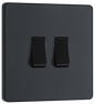 BG Evolve Matt Grey Double, 2 way switch - PCDMG42B-01