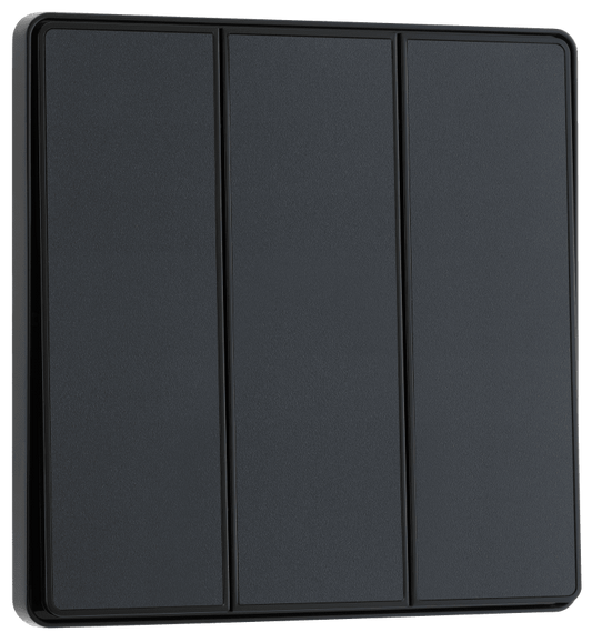 BG Evolve Matt Grey Triple, 2 way switch, edge rocker - PCDMG43EB-01