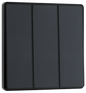 BG Evolve Matt Grey Triple, 2 way switch, edge rocker - PCDMG43EB-01
