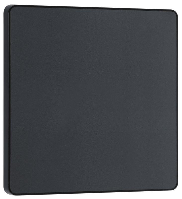 BG Evolve Matt Grey Single, blank plate - PCDMG94B-01