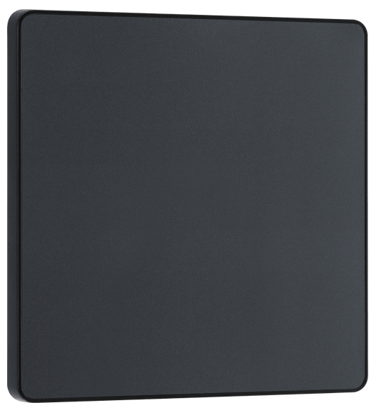 BG Evolve Matt Grey Single, blank plate - PCDMG94B-01