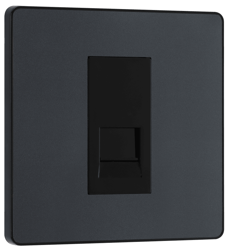 BG Evolve Matt Grey Single, telephone socket, master - PCDMGBTM1B-01