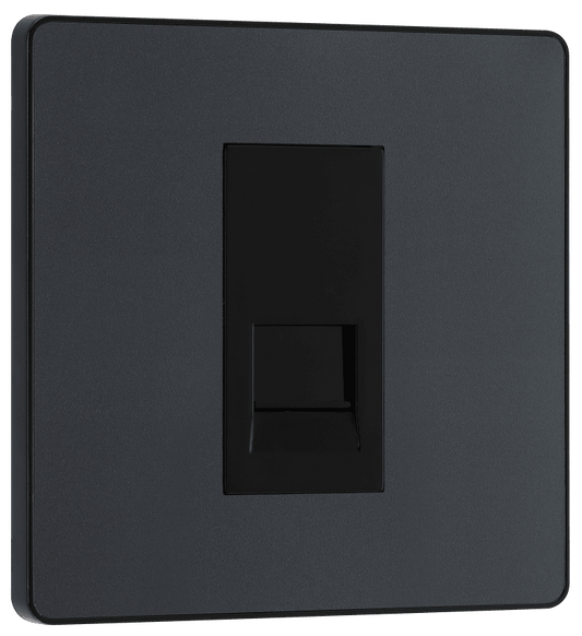 BG Evolve Matt Grey Single, telephone socket, master - PCDMGBTM1B-01