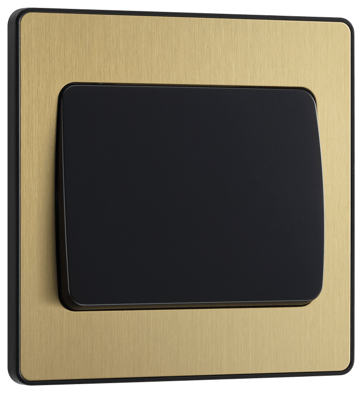 BG Evolve Satin Brass Single, 2 way switch, wide rocker - PCDSB12WB-01