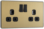 BG Evolve Satin Brass Double, switched, single pole - PCDSB22B-01