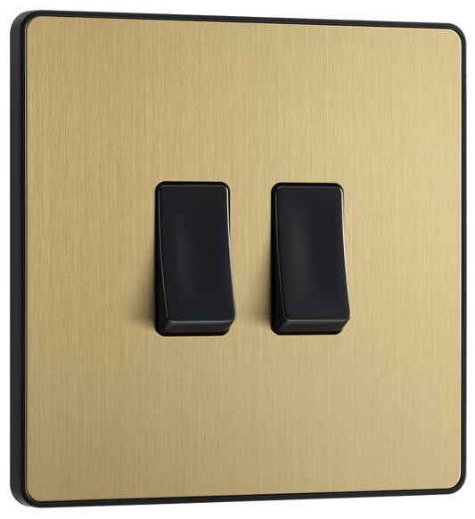 BG Evolve Satin Brass Double, 2 way switch - PCDSB42B-01