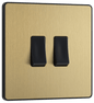 BG Evolve Satin Brass Double, 2 way switch - PCDSB42B-01
