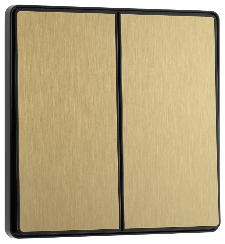 BG Evolve Satin Brass Double, 2 way switch, edge rocker - PCDSB42EB-01