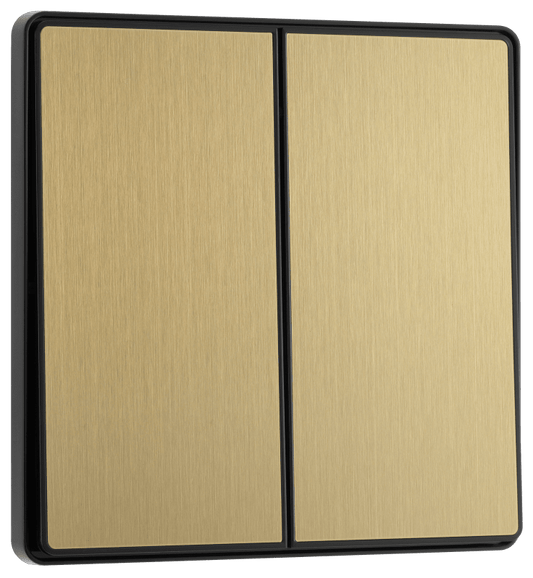 BG Evolve Satin Brass Double, 2 way switch, edge rocker - PCDSB42EB-01