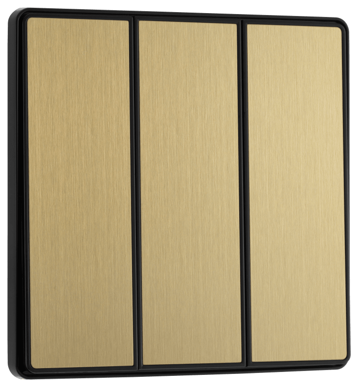 BG Evolve Satin Brass Triple, 2 way switch, edge rocker - PCDSB43EB-01