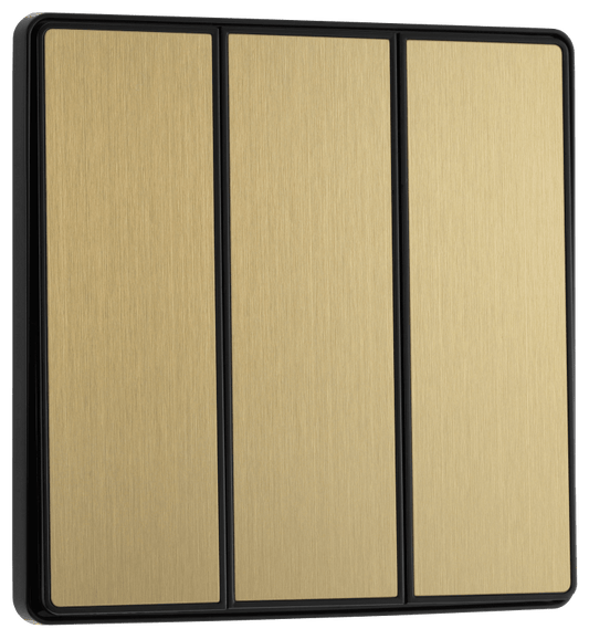 BG Evolve Satin Brass Triple, 2 way switch, edge rocker - PCDSB43EB-01