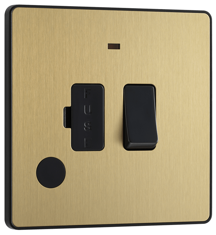 BG Evolve Satin Brass Switched and fused with indicator - PCDSB52B-01