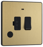 BG Evolve Satin Brass Switched and fused with indicator - PCDSB52B-01