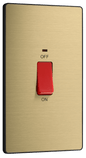 BG Evolve Satin Brass 45A, double pole, large plate, with indicator - PCDSB72B-01