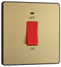 BG Evolve Satin Brass 45A, double pole, single plate, with indicator - PCDSB74B-01
