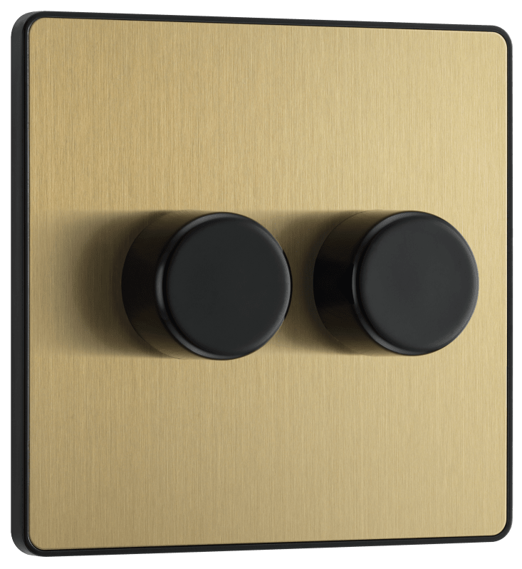 BG Evolve Satin Brass Double, 2 way push 200W - PCDSB82B-01