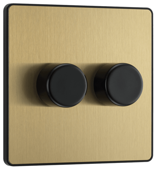 BG Evolve Satin Brass Double, 2 way push 200W - PCDSB82B-01