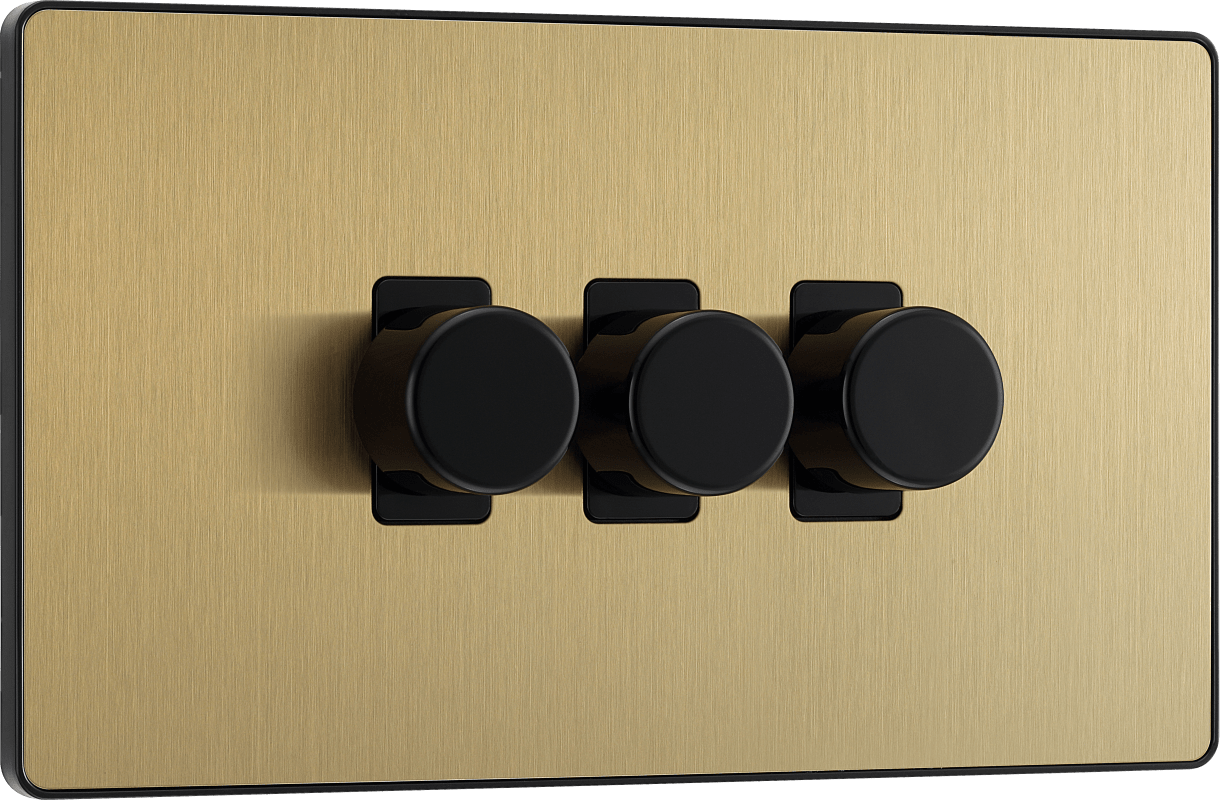 BG Evolve Satin Brass Triple, 2 way push 200W - PCDSB83B-01