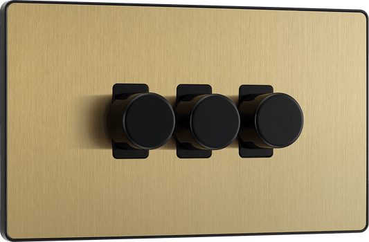BG Evolve Satin Brass Triple, 2 way push 200W - PCDSB83B-01