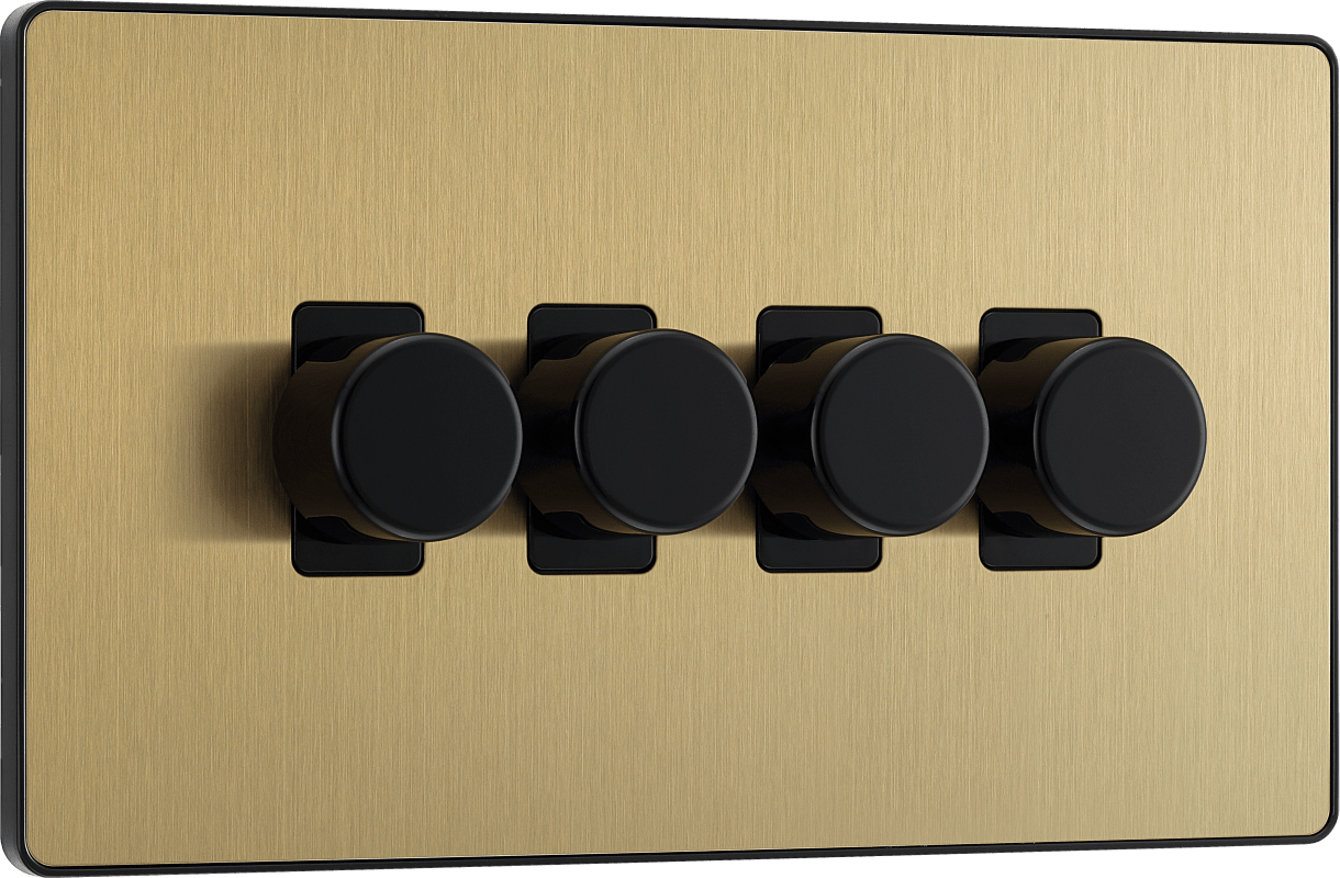 BG Evolve Satin Brass Quadruple, 2 way push 200W - PCDSB84B-01