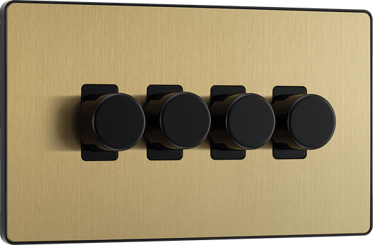 BG Evolve Satin Brass Quadruple, 2 way push 200W - PCDSB84B-01