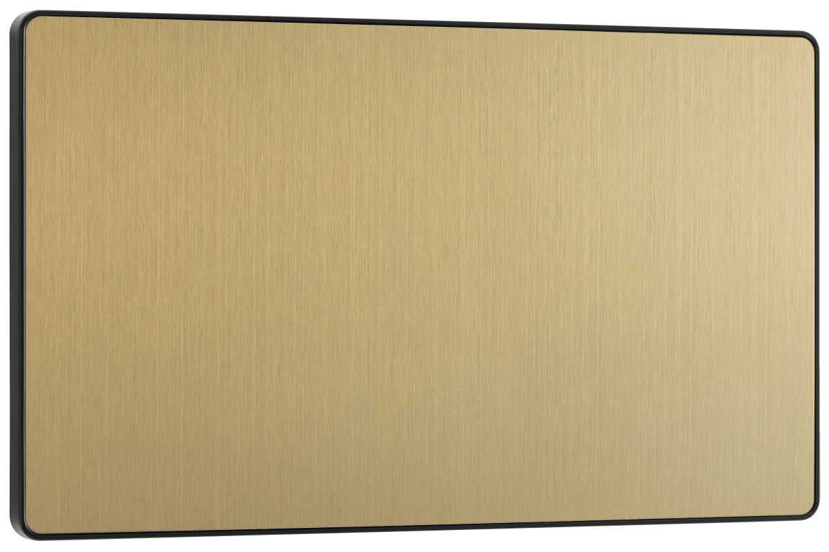 BG Evolve Satin Brass Double, blank plate - PCDSB95B-01