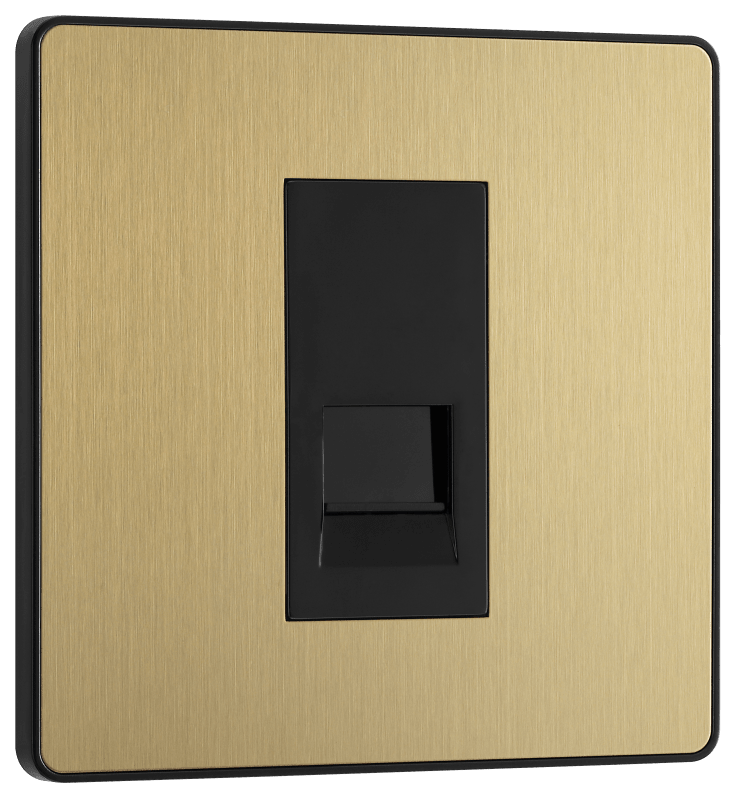 BG Evolve Satin Brass Single, telephone socket, master - PCDSBBTM1B-01
