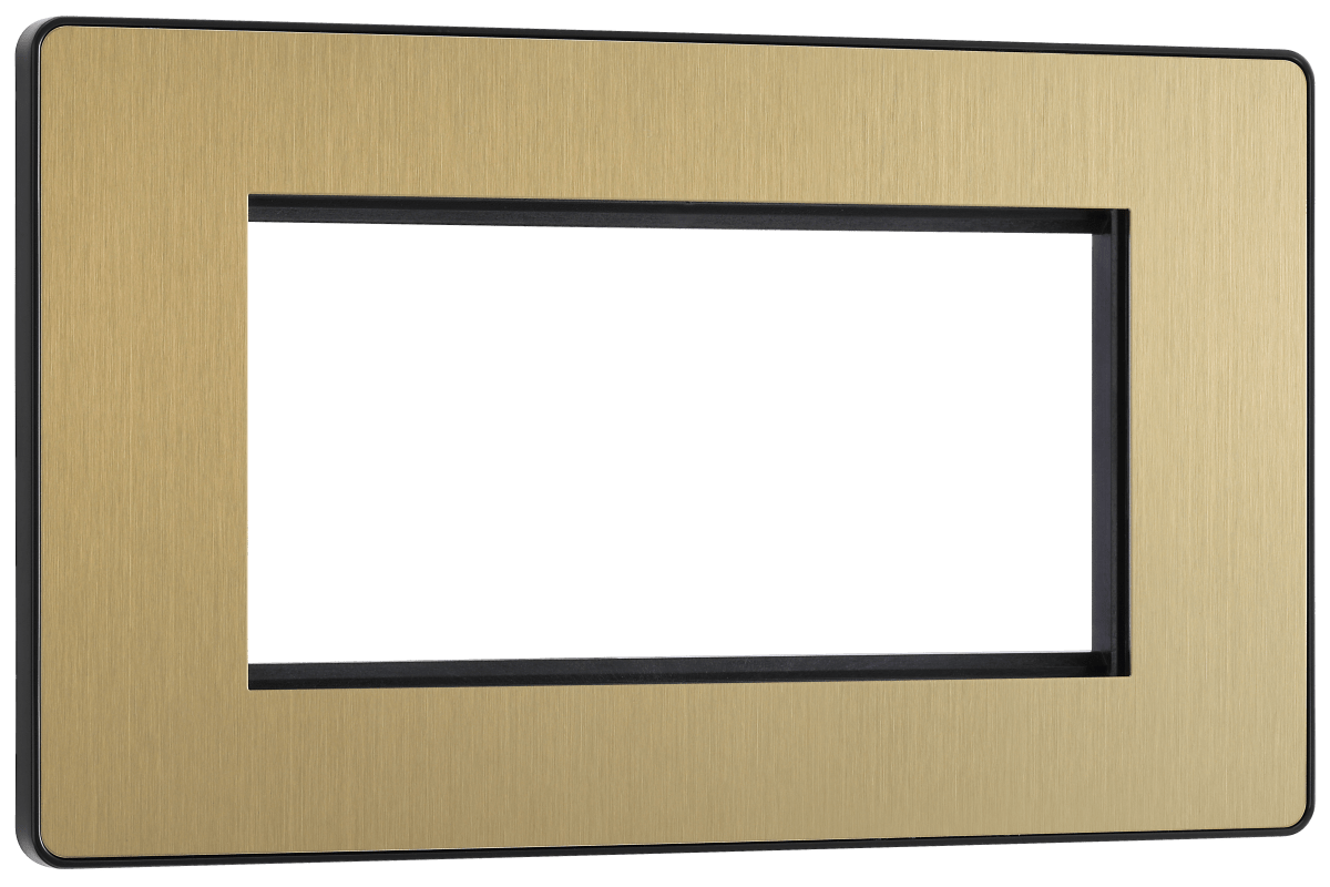BG Evolve Satin Brass 4 module - rectangular - PCDSBEMR4B-01