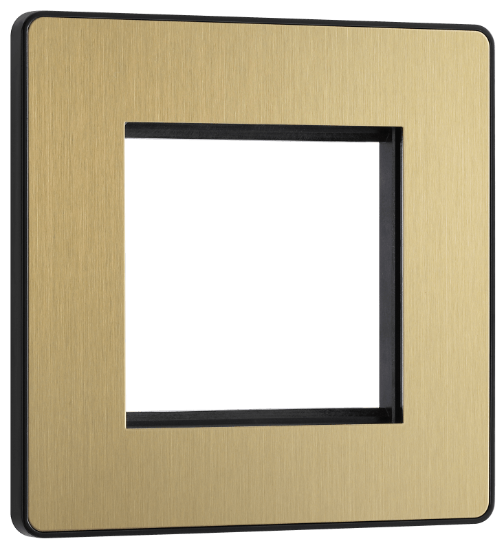 BG Evolve Satin Brass 2 module - square - PCDSBEMS2B-01