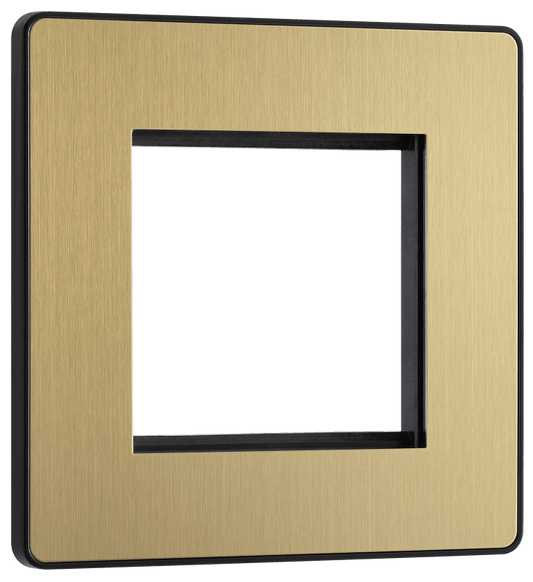 BG Evolve Satin Brass 2 module - square - PCDSBEMS2B-01