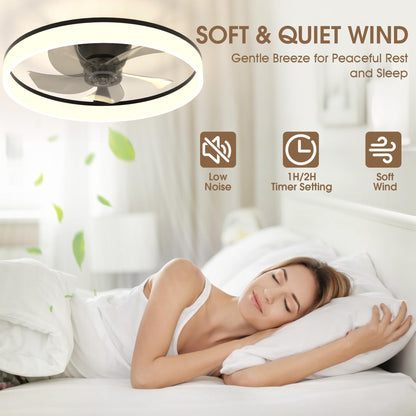 50cm Ceiling Fan with LED Light - Black